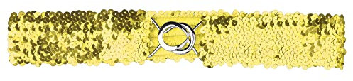 Allegra K Damen Dehnbare, Dünne Taillengürtel Glänzende Pailletten, Elastische Gürtel für Kleider Gold 64cm/25.19