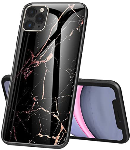 IMIRST Phone Case for Apple iPhone 12 Pro Max - Shockproof Protective Snap-on Case with Glass Back Shell Marble Pattern Design for Apple iPhone 12 Pro Max LS Marble Gold