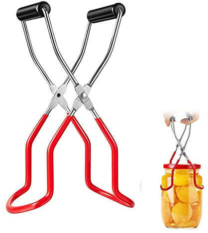 Levantador de Conservas, Elevador de Tarros, Conservas Pinzas, Pinzas para Levantar Tarros, Elevador de Tarros de Acero Inoxidable con Empuñadura Antideslizante, para el Hogar Cocina Restaurante Hotel