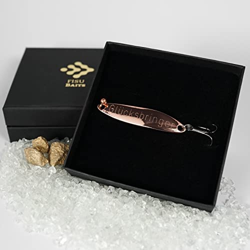FISU BAITS Hochwertig veredelte Angelköder mit Gravur Glücksbringer, als Geschenk für Angler, Papa, Mann, Ehemann, Freund, Kumpel oder Opa zu Weihnachten, zum Geburtag, Jubiläum (Kupfer)