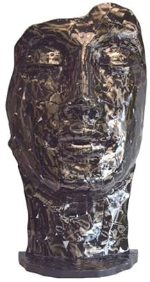 Jardinex Statue Visage métal mosaïque 108 cm - Gris Anthracite
