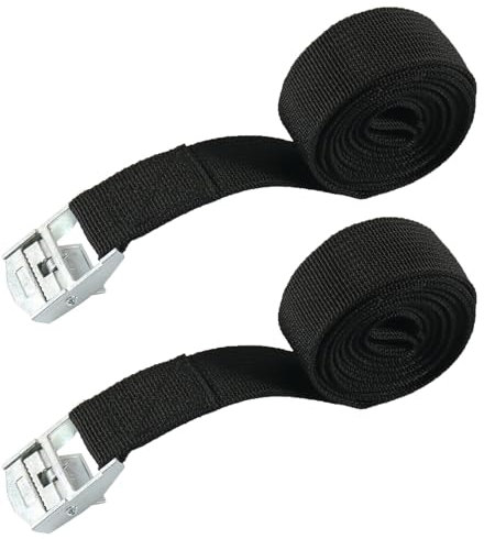 Cinghie di Fissaggio, Lega Antiruggine Regolabile,con Cinghie a Cricchetto a Sgancio Rapido,Cinghie di Fissaggio Corte,per il Trasporto di Biciclette,Moto,Pacchi Bagagli 20mm * 1m 2 Pezzi Tokaneit