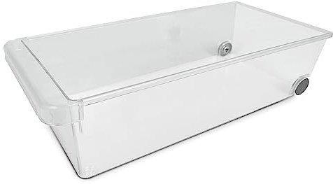 TIENDA EURASIA - Cajon para Frigorifico Transparente, con Tirador y Ruedas, Almacenamiento para Nevera, Frutas, Verduras, Alimentos, para Congelador (15x37x10 cm)