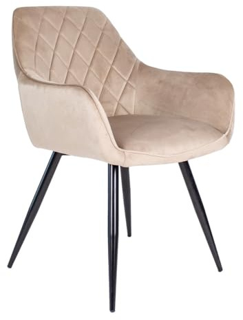 Kick Collection Esszimmerstühl Monza - Champagner - Modern und Hochwertig - Samtstoff und Metall - Erhältlich in vielen Farben