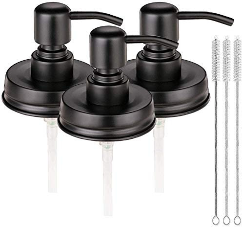 Peowuieu Soap Dispenser Lids,Rust Proof Pump and Lid Replacement for Jars or Other DIY Lotion Soap Dispensers, 3 Pack