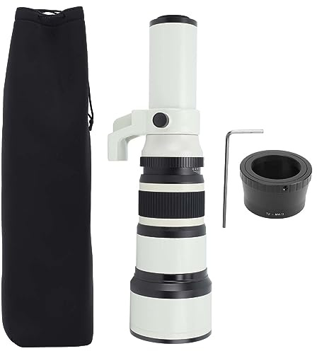 Teleobjetivo de Enfoque Manual con Revestimiento MC Multicapa F6.3 de 500 Mm para Fotografía de Larga Distancia (Blanco)
