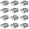 12er Pack Manueller Bleistiftspitzer Survival 2 Loch Aus Aluminiumlegierung Magnesium Mit Keilprofil Handgehalten (Silber)