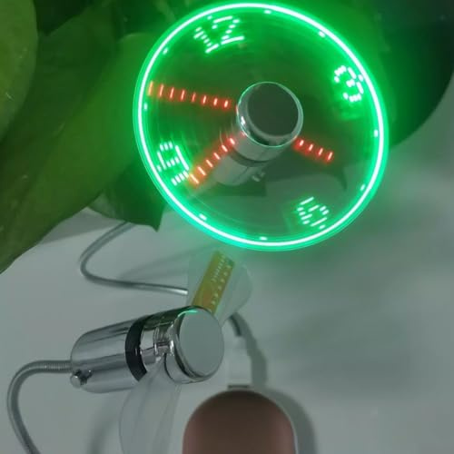 HEBEOT Ventilador LED USB, mini ventilador de reloj LED ajustable para dirección y fácil ajuste de tiempo, ventilador personal silencioso para laptop, alimentado por USB para el hogar (reloj)