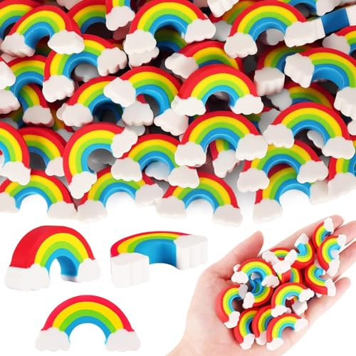 26 Stück Regenbogen Radiergummi, 2B Weich, Regenbogen Mitgebsel Geschenk | lustige Radiergummi Kinder Radiergummi Regenbogen Radiergummi Schule für Skizzen Büro Schulen und Kinder Mitgebsel Geschenk