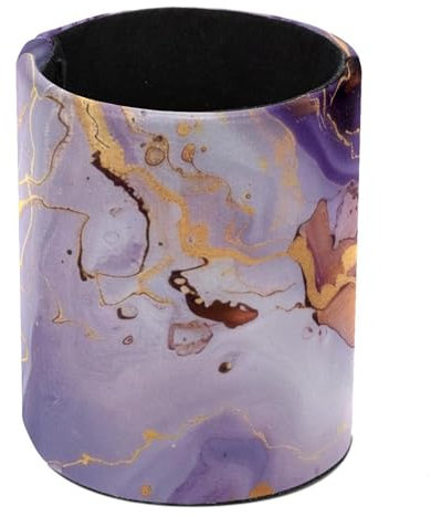 Eslifey Stifthalter, runder Stifthalter für den Schreibtisch, lila und goldene Marmor-Textur, Stiftebecher, Make-up-Pinselhalter, Ständer, Display, Schreibtisch, Schreibwaren-Organizer für Zuhause,