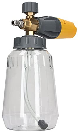 Cañón de Espuma de 1 Litro y 4000 PSI para Lavadora a Presión, Generador de Espuma, Pulverizador de Alta Presión Ajustable, Lata de 1/4 de Pulgada NPT de Conexión Rápida, Pistola