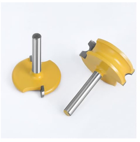2 stücke 6mm 1/4 Schaft Flöte Und Perle Router Bit Arc Holzarbeiten T-Förmigen Zapfen Bits Schlitzen router Bit Set Fräser for Holz(6.35mm shank)
