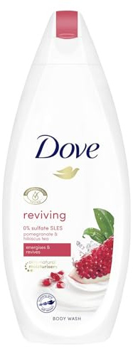 Dove, gel doccia Reviving, confezione da 6 pezzi, melograno e tè all'ibisco, 225 ml