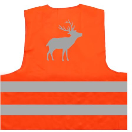 Hirsch Jagd Warnweste BZW. Signalweste mit reflektierendem Aufdruck ID: 1918