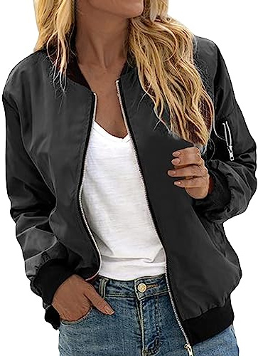 TYUIOP Giacca Aviatore Donna Cappotto Donna Lungo Piumino Lungo Giubbotto Donna Moto Enduro Estivo Giubbino Donna Giubbotto Invernale da Lavoro sotto Giacca Donna Elegante Bianco Cazadora