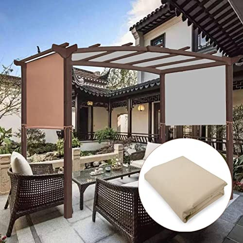 Universal Pergola Ersatzdach Beige Schattenabdeckung mit atmungsaktivem Stoff und 4 Gurten für gebogene Pergola-Struktur 5,2 × 2 m