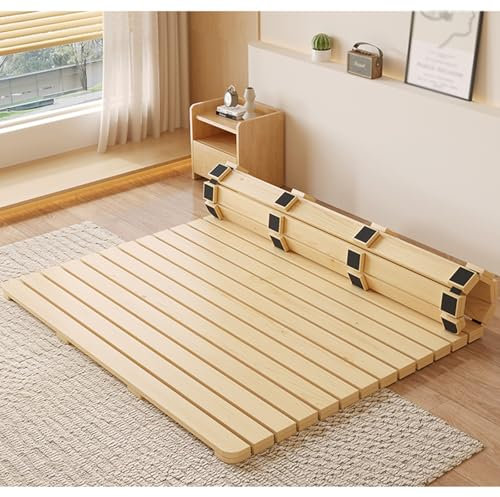 LOWBDGFU Tragbares Klappbett, Queen-Size-Bettlatten aus Holz, Faltbare Matratzenauflage mit Anti-Rutsch-Pads – Bunkie-Board für Doppelbetten/Kingsize-Betten/Einzelbetten auf dem Boden/unter der Matra