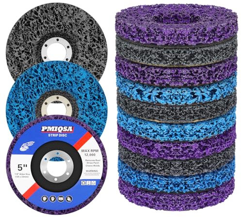 PMIQSA 10 Pièces 125mm Disques de Nettoyage, Disque Abrasif Pour le Traitement de Surface ou L'enlèvement de la Pour Peinture Meuleuse D'angle