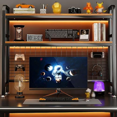 Schreibtisch-Bücherregal aus Holz für Zuhause, Büro, Arbeitsplatte, Regal für Computer-Schreibtischzubehör