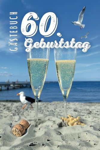 Gästebuch 60. Geburtstag: Lustiges Ausfüllbuch im maritimen Design