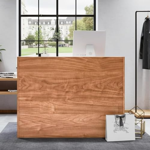 Heliosrider Moderne Empfangstheke mit Schublade und Aktenschrank Fronttresen für Büro, Salon, Spa und Einzelhandel Kleine Empfangstresen für begrenzte Räume (K, 120CM)