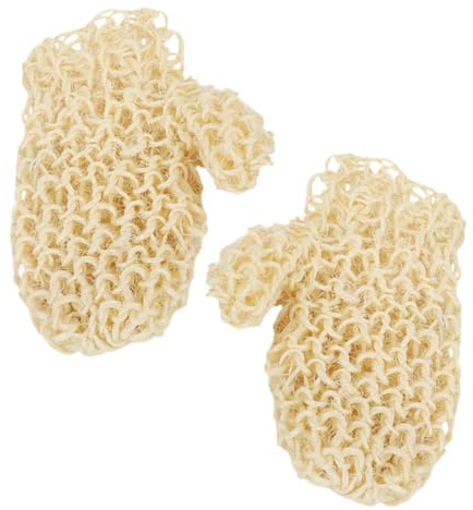 IWOWHERO Guantes Exfoliantes de Sisal Natural para Ducha, Manopla Ligera Limpieza Profunda para Tejido y Cuerpo, Ideales para Viaje y Uso Diario