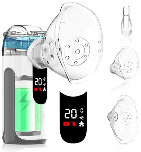 Nebulisateur Medical Portable Rechargeable - LIFOCI Aerosol Medical pour Adultes et Enfants, Inhalateur Electrique avec Contrôle Manuel Économiseur de Médicament, Batterie 1200mAh, 3 Modes (Gris)