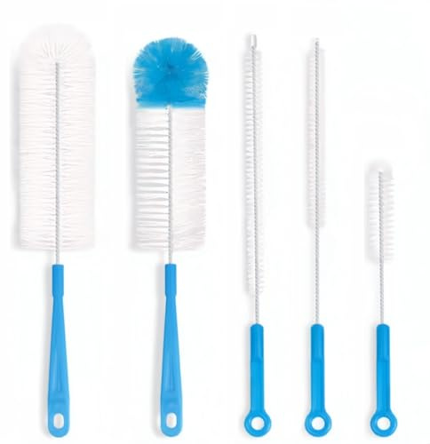 5 Stück Flaschenbürste, Himmelblau Pfeifenreiniger Flaschenbürste Lang Aufhängbar Reinigungsbürste, Strohhalm Bürste Flaschenreiniger Reinigungsbürsten für Wasserflaschen Gläser Milchflaschen