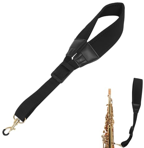 Saxophongurt | Verstellbare Tragesaite für Tenorsaxophon für Musikinstrumente mit Metallhaken für Bühnenkonzerte, Transport von Bassklarinette, Oboe Fagott