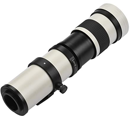 Aumotop Super Telephoto Zoom Lens Premium Manual Focus F/8.3-16 420-800mm T Mount for EF-Mount Cameras, Universal 1/4 Thread, Black Metal, 1 * Super Telephoto Zoom Lens * T-mount Adapter Ring *