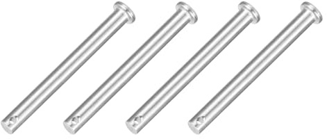 QUARKZMAN 4 Stück M8 X 80mm Einloch Bolzenbolzen 304 Edelstahl Flachkopf Bolzenbolzen Für Anhängerkupplung Mechanikerreparatur Möbelmontage Industriegeräte