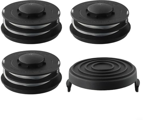 Ersatz-Spulenkappenabdeckungs-Set mit 2 x 5 m 1,4 mm Nylonschnur für GE-CT 4530 Elektro-Rasentrimmer, kompatibel mit CG-ET 4530 RTV 400 550 550/1