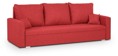 SENTO TRADE Schlaffsofa 3-Sitzer, Mondo (Rot)
