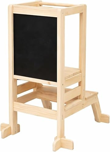 Atmosphera - Tour d'apprentissage et d'observation, Marchepied Montessori pour Enfants, 51x90 cm (avec Ardoise)