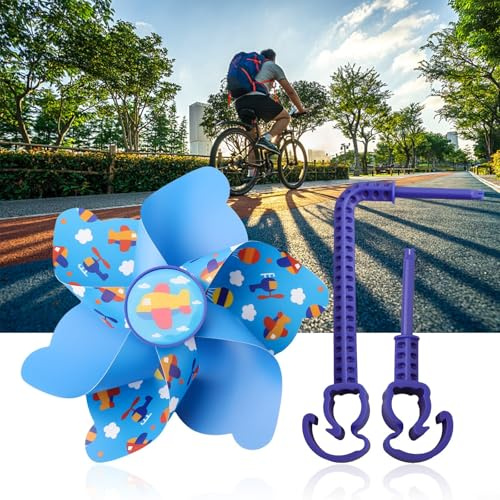Aprilsunnyzone Childrens Rotating Windmill Decoration For Bicycle Handlebars Scooter Strollers Tricycles And Remote Baby Cars(1)