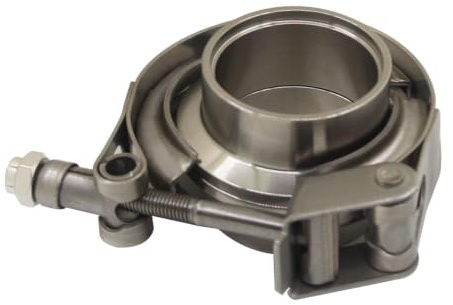 Abrazadera en V escape abrazadera v band para tubo de escape moto silenciador bridas macho hembra universal ajustable acero inoxidable abrazaderas de presion tornillo reparacion union (76mm)