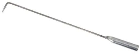 STOBAZA Crochet de Cheminée en Acier Argenté Léger et Facile à Utiliser pour Barbecues et Foyers Extérieurs, Outil Indispensable pour Manipuler Briquettes et Bûches