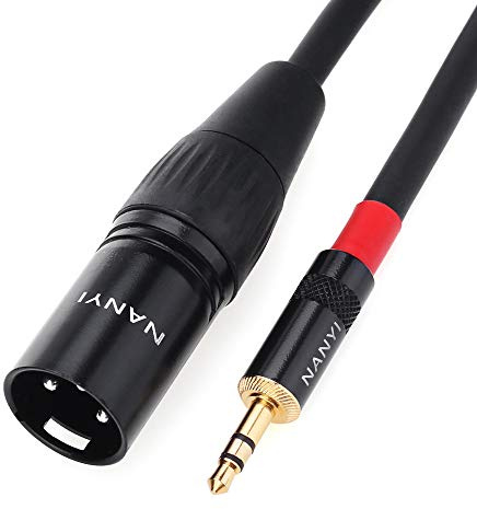 NANYI XLR zu Jack Mikrofonkabel 3,5 mm TRS Stereo Stecker auf XLR Stecker Interconnect Audio Mic Kabel, geeignet für iPod Handy, aktive Lautsprecher,Bühne DJ Studio Audio Konsole - 5Meter