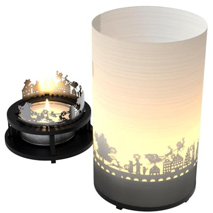 13gramm Weihnachtszeit Windlicht Schattenspiel Premium Geschenk-Box, inkl. Kerzenhalter, Kerze, Projektionsschirm und Teelicht