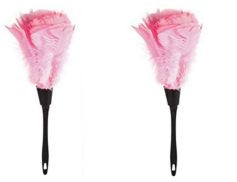 Nikou Plumeau - 5 Couleurs Douce Dinde Pinceau plumeau Brosse avec poignée Noire Maison Meubles Outils de Nettoyage de Voiture Microfibre Fine (Couleur : Rose Red)