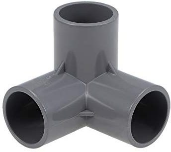 sourcing map 3 Vías PVC Conector 25mm Interior Diámetro, 10 Piezas Codo PVC de 90 Grados de Forma en T para Tubería de Agua, Reductor de Tubería de Acoplamiento, Gris