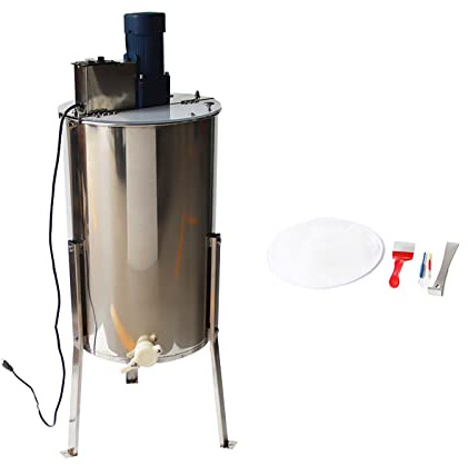 TECHTONGDA Electric Honey Extractor, 3 Frame Bee Extractor, Stainless Steel Honeycomb Spinner Drum, Beekeeping Extraction Apiary Centrifuge Equipment with Beekeeping Tools Kit for Small Apiarist 110V