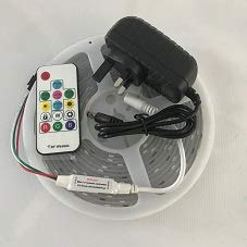 Online-Leds Mains Operated 5M Magic Dream Digital Flag Pole with IR Remote Control Over 300 Settings - Waterproof Lighting Kit with 24 Key IR Remote Control -Led Dream Lights