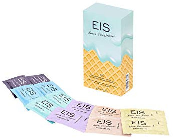 EIS Markenkondome Funktion 18 Stück | 53 mm Größe | 6 verschiedene Sorten | Kondom mit feuchter, komfortabler Oberfläche | Sicherer Schutz | EIS Condom