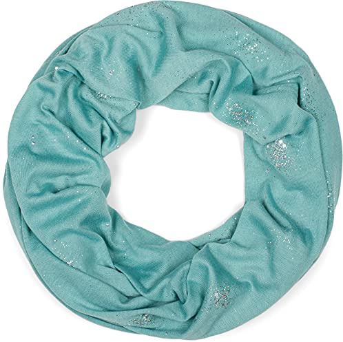 styleBREAKER Damen Loop Schal Pailletten Viskose Mix | 82x47 cm Maß, Vintage Look Punkte Applikation. Weiches Gewebe, flexibel 2- bis 3-mal eng um den Hals wickelbar.