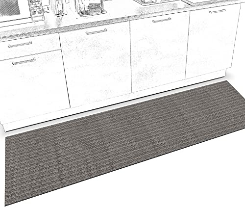 ANRO Läufer Teppich-Läufer Flur Küchenläufer rutschfest waschbar Teppichläufer Küchenteppich anpassbar Itaca Braun 160x50cm bis 5m Länge