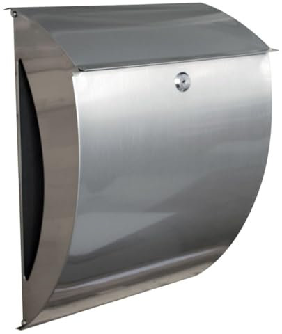 Primaster Briefkasten Edelstahl Wandbriefkasten Zeitungsrolle Postkasten Silber