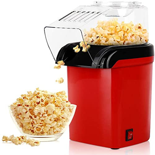 HYQNG Mini Popcorn Maker, 1200W Retro Popcorn Machine with Hot Air Circulation, 2 Minutes Popping, for kids, Movie Nights, Parties, Home Cinema