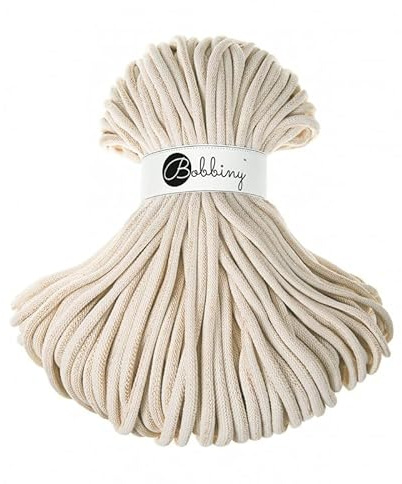 Bobbiny Jumbo 9 mm Rope-Garn 100 m Kordel (Golden Natural)