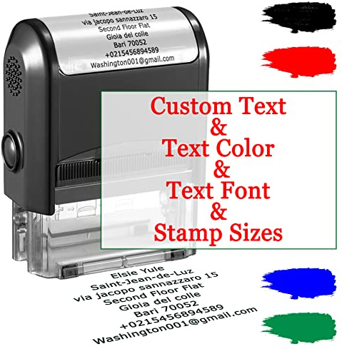 Benutzerdefinierte Briefmarken Personalisierte Selbstfärbende Adressstempel Kundenspezifische Tinte Stempel für Unternehmen mit Name Datum Unterschrift Rückkehr Adresse Label Stamper